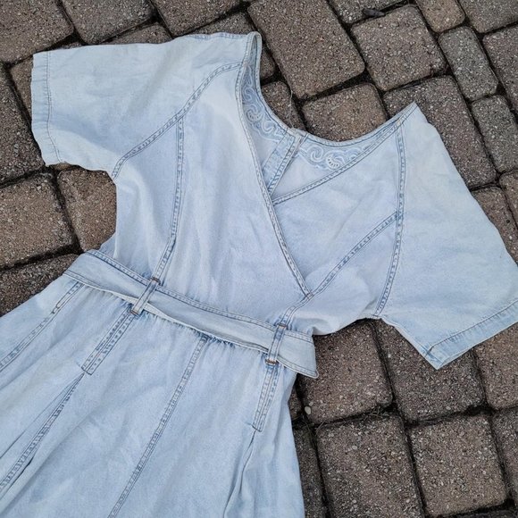 Vintage 80s Denim Dress - Picture 1 of 4